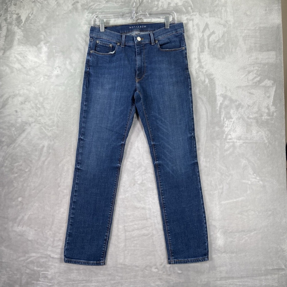 Mott & Bow Jeans Mens 30x29 Slim Fit Denim Stretch Blue Casual Modern Preppy